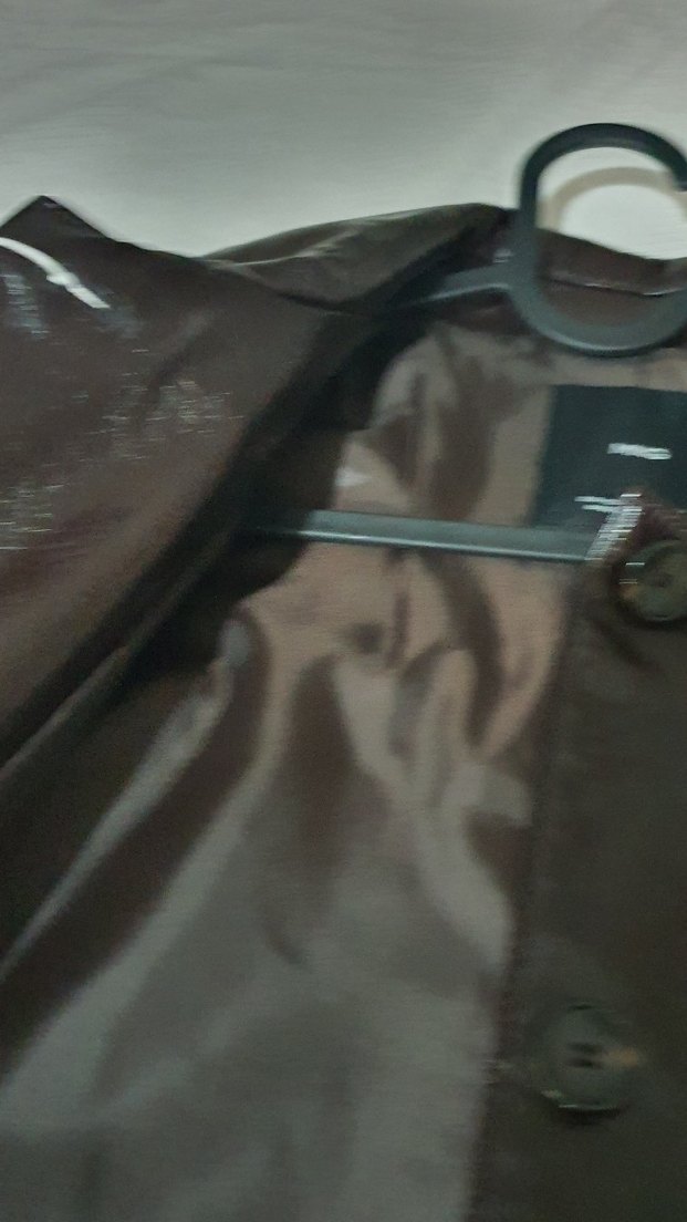 mango kadın Kahverengi vinil Deri Ceket xs - Görsel 3