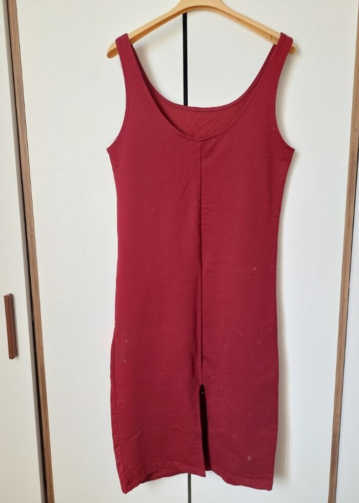 Bordo elbise - Görsel 3