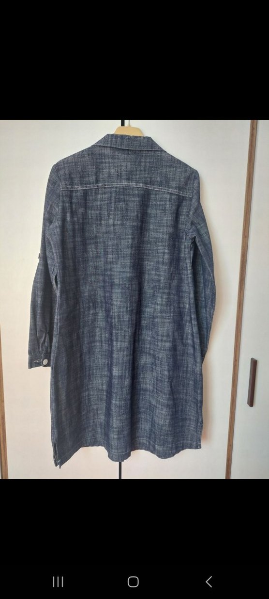 Bigdart Nakışlı Düğmeli Uzun Kadın Kot Ceket/Gömlek - Görsel 2