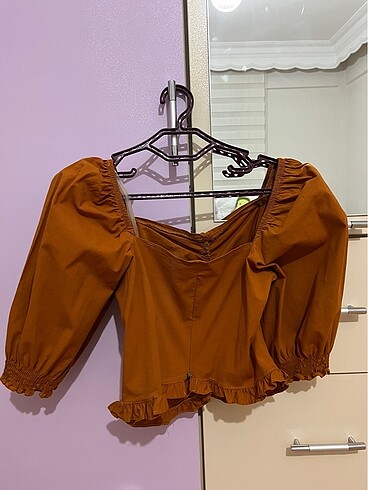 Trendyol & Milla camel büzgülü bluz