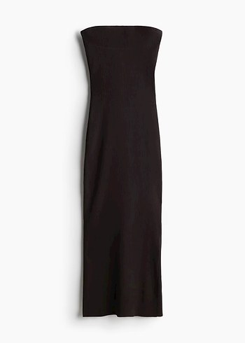 Kahverengi İnce Askılı Uzun Elbise - Görsel 4