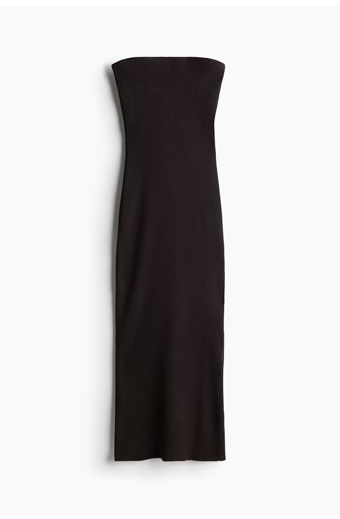 Kahverengi İnce Askılı Uzun Elbise - Görsel 4