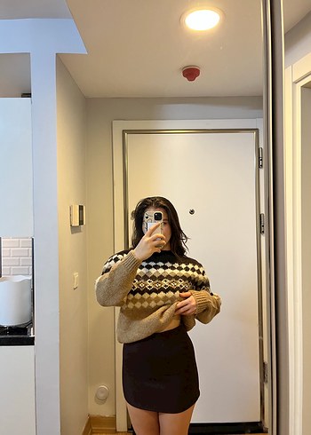 Kahverengi Midi Mini Etek - Görsel 3