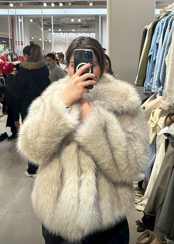 Kadın Bej Kürk Detaylı Uzun Kollu Ceket - Görsel 5