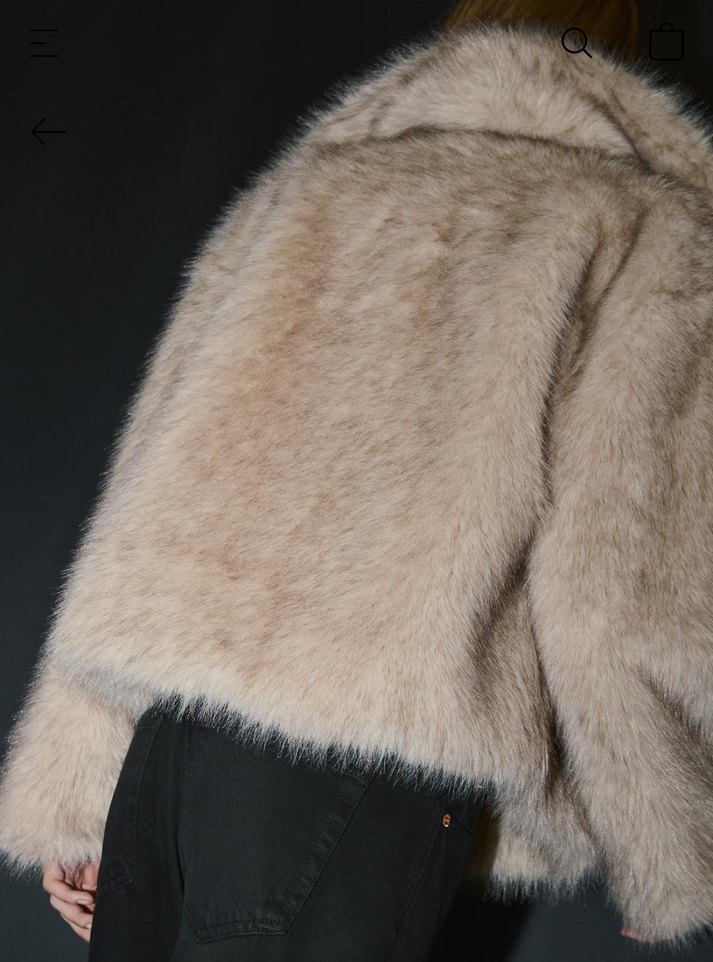 Kadın Bej Kürk Detaylı Uzun Kollu Ceket - Görsel 2