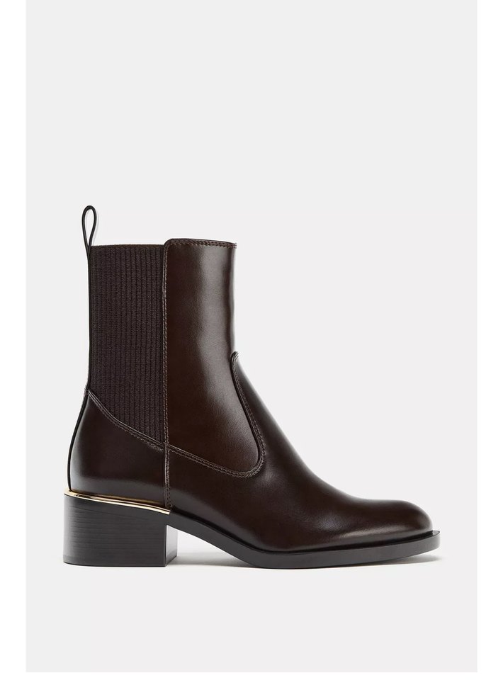 Kadın Bordo Deri Tokalı Topuklu Bot - Görsel 3