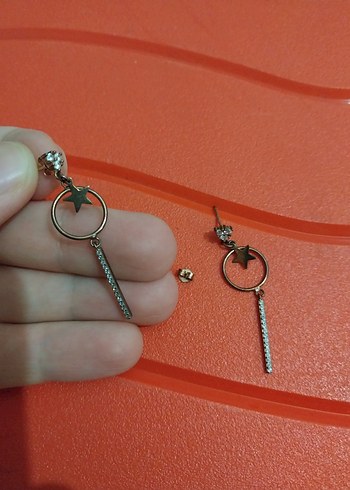Mini bronz Renkli Püsküllü gümüş Küpe