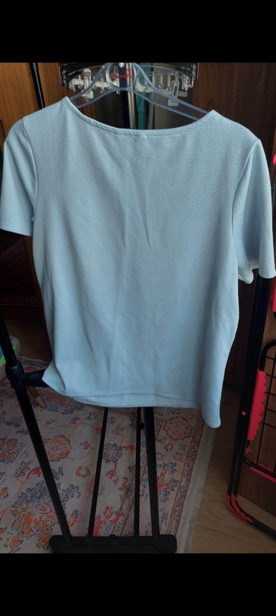 Koton Mavi Nakışlı Kısa Kollu Bluz - Görsel 3