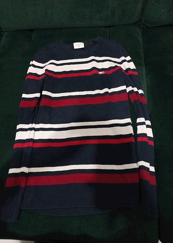 Çizgili kadın Triko Kazak - Görsel 5