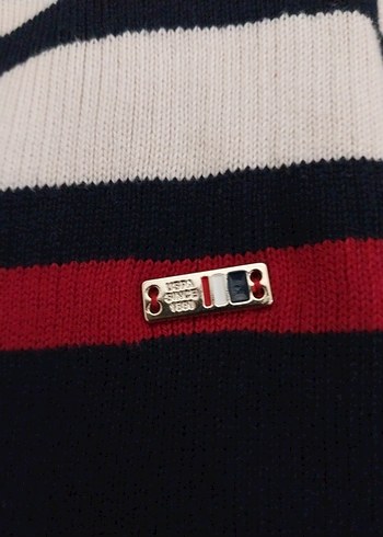 Çizgili kadın Triko Kazak - Görsel 3