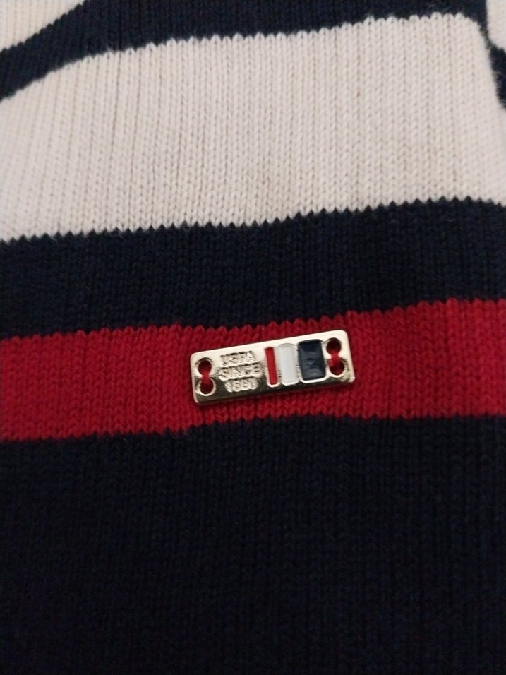 Çizgili kadın Triko Kazak - Görsel 3