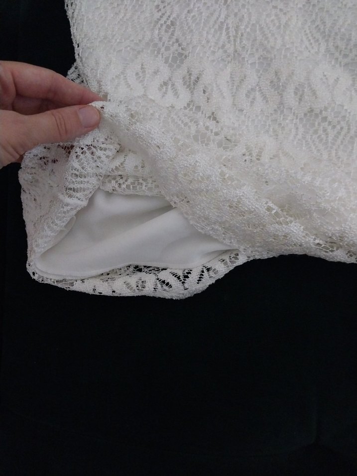 Dantel Detaylı Beyaz Midi Elbise - Görsel 5