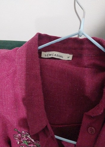 İşlemeli mürdüm Kadın Gömlek - Görsel 3