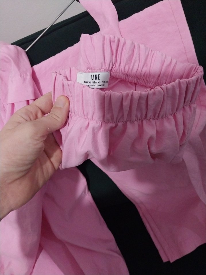 Pembe Uzun Kollu tunik pantolon takımı - Görsel 4