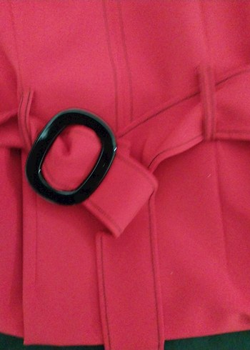 Kırmızı Kısa Kollu Kemerli elbise - Görsel 3