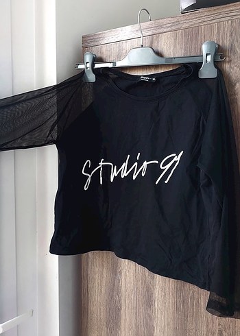 Siyah Baskılı Uzun Kollu Kız Tişörtü - Görsel 2