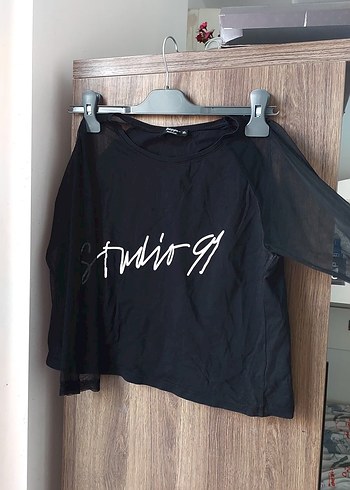 Siyah Baskılı Uzun Kollu Kız Tişörtü - Görsel 3