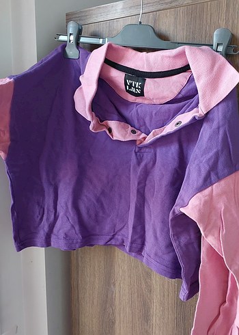 Mor-Pembe Düğmeli Kız Sweatshirt - Görsel 2