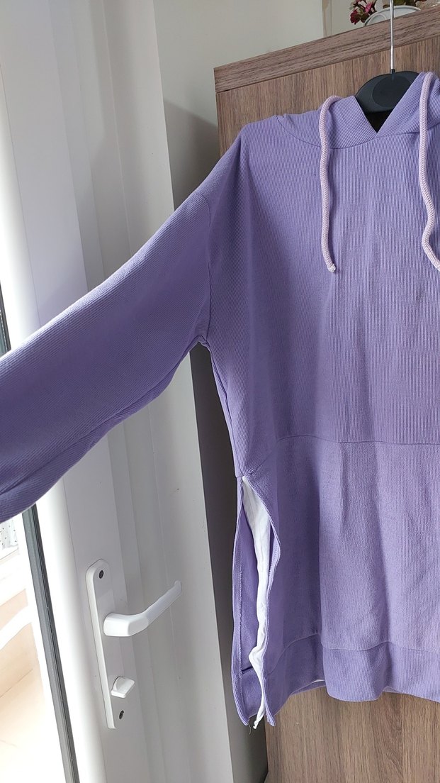 Mor Kadın Sweatshirt Uzun Kollu Rahat Kesim - Görsel 2