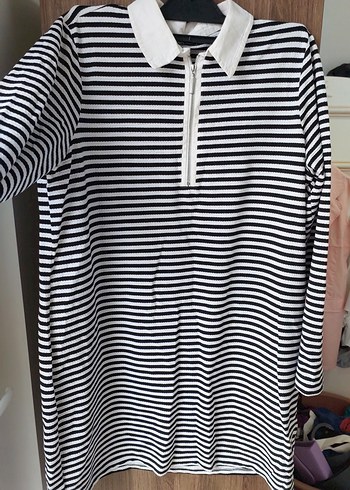 Çizgili Uzun Kollu Hamile Tunik - Görsel 3