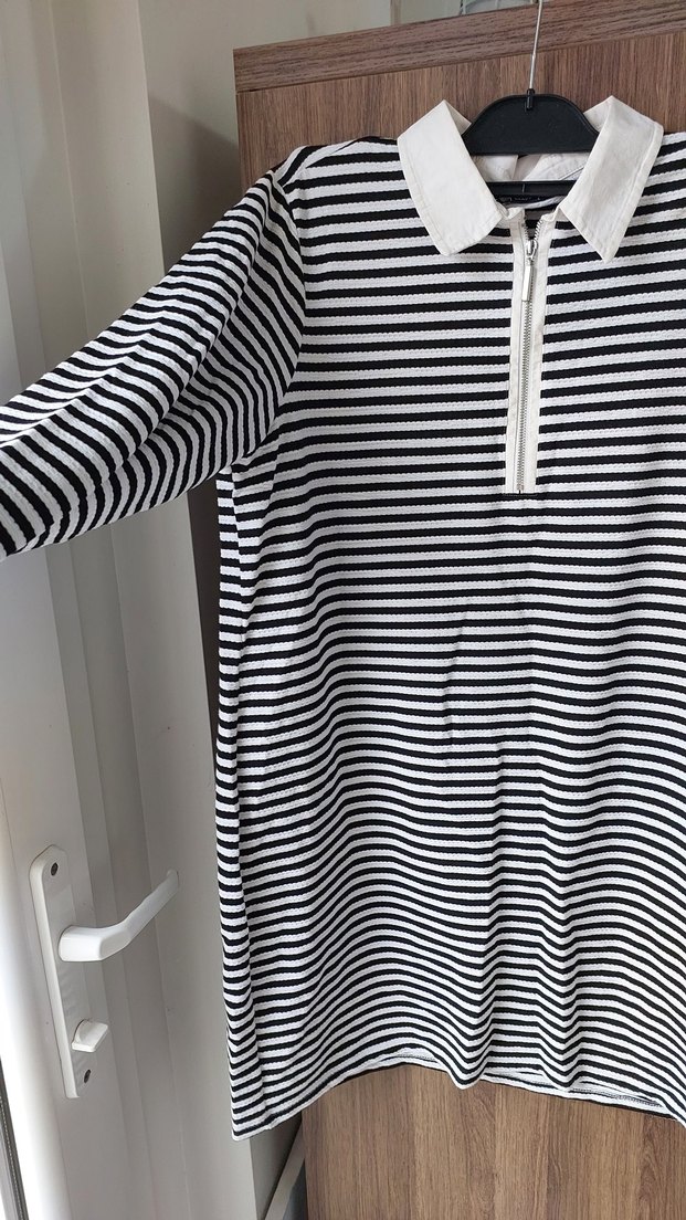 Çizgili Uzun Kollu Hamile Tunik - Görsel 2