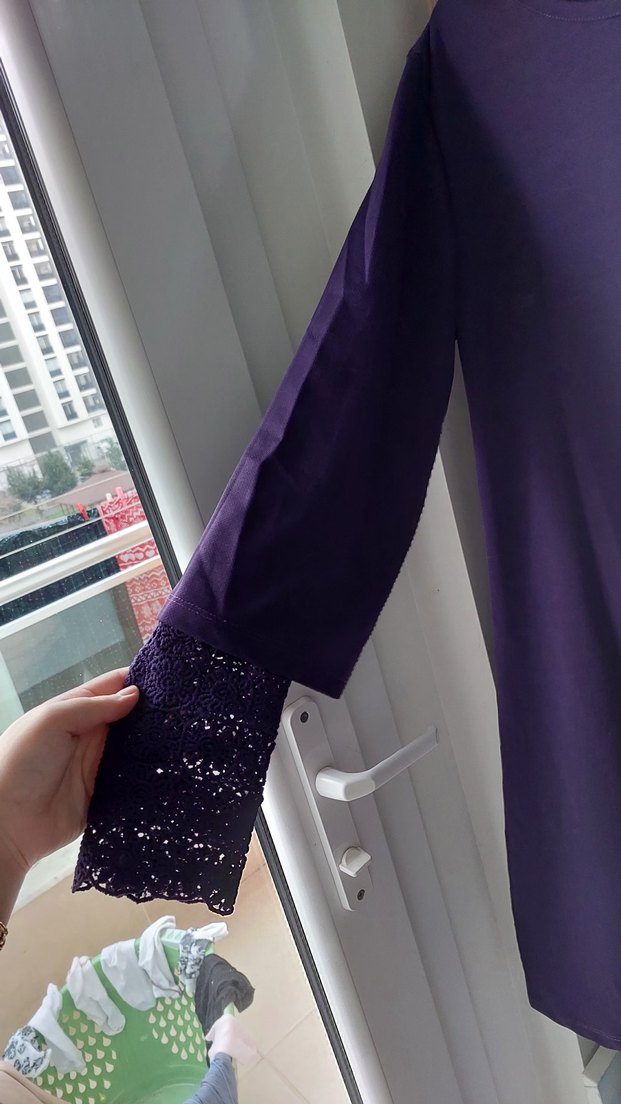 Mor Pamuklu Salaş Midi Tunik - Görsel 2