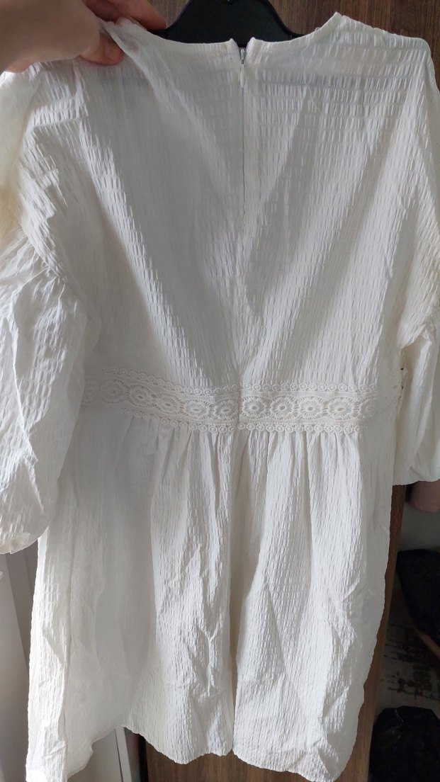 Nakışlı Beyaz Bohem Hamile Tunik - Görsel 2