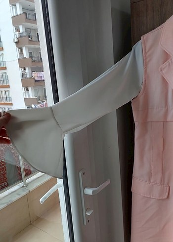 Pembe Drapeli Kadın Ofis Yeleği - Görsel 5