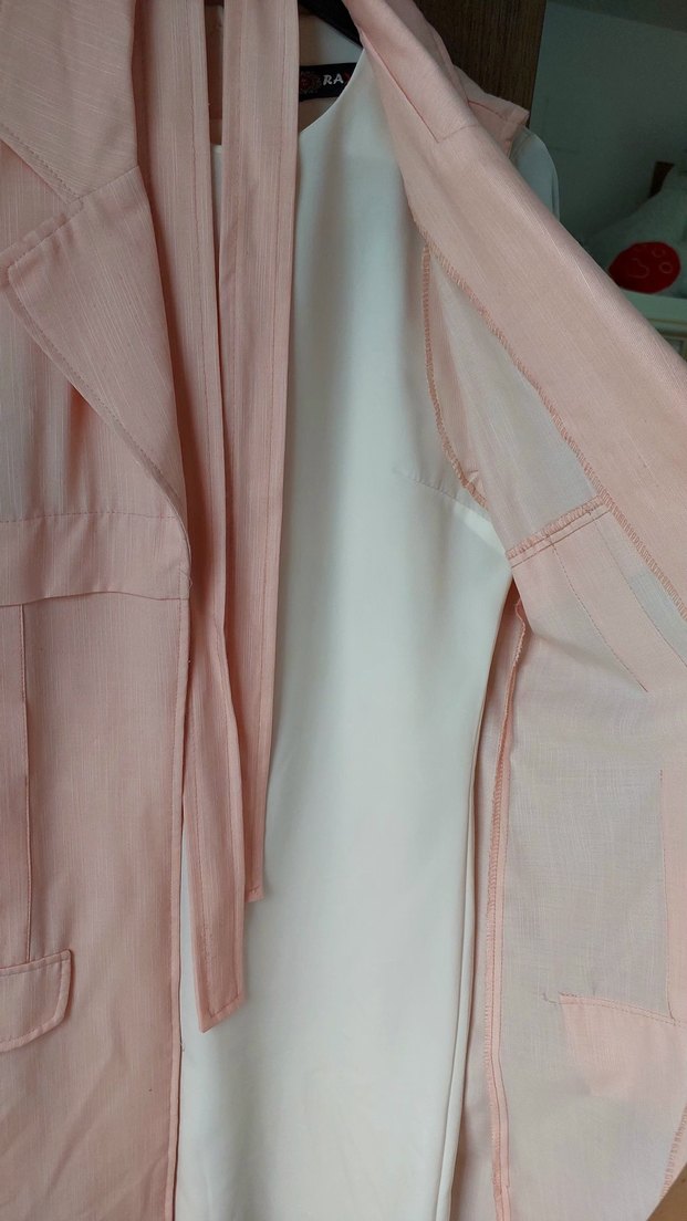 Pembe Drapeli Kadın Ofis Yeleği - Görsel 3