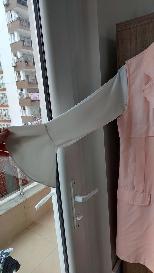 Pembe Drapeli Kadın Ofis Yeleği - Görsel 5