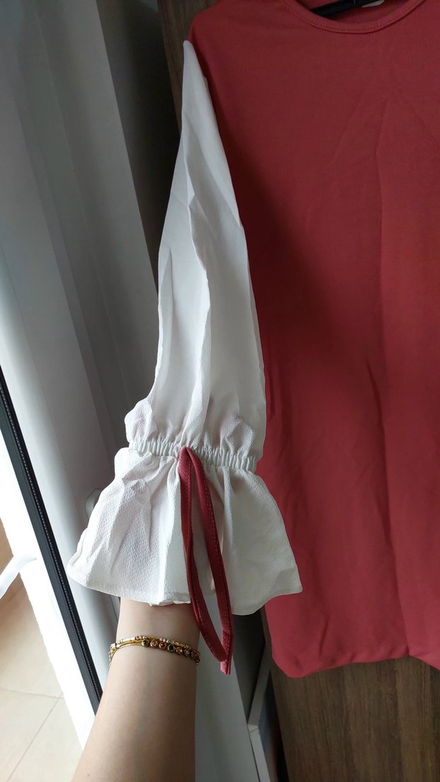 Pembe Midi Kadın Tunik Uzun Kollu - Görsel 4