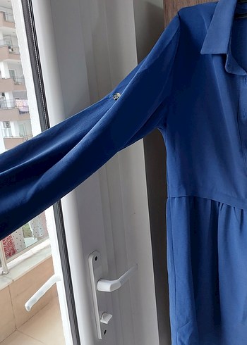 Mavi Düğmeli Hamile Tunik - Görsel 3