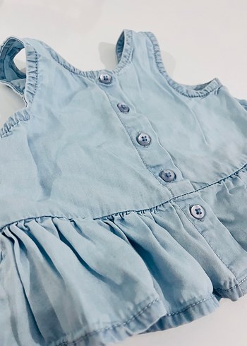 Kız Çocuk Mavi Denim Fırfırlı bluz - Görsel 3