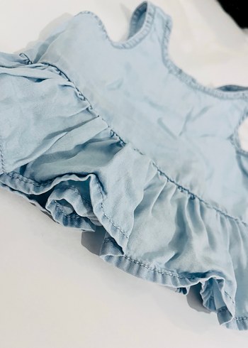 Kız Çocuk Mavi Denim Fırfırlı bluz - Görsel 4