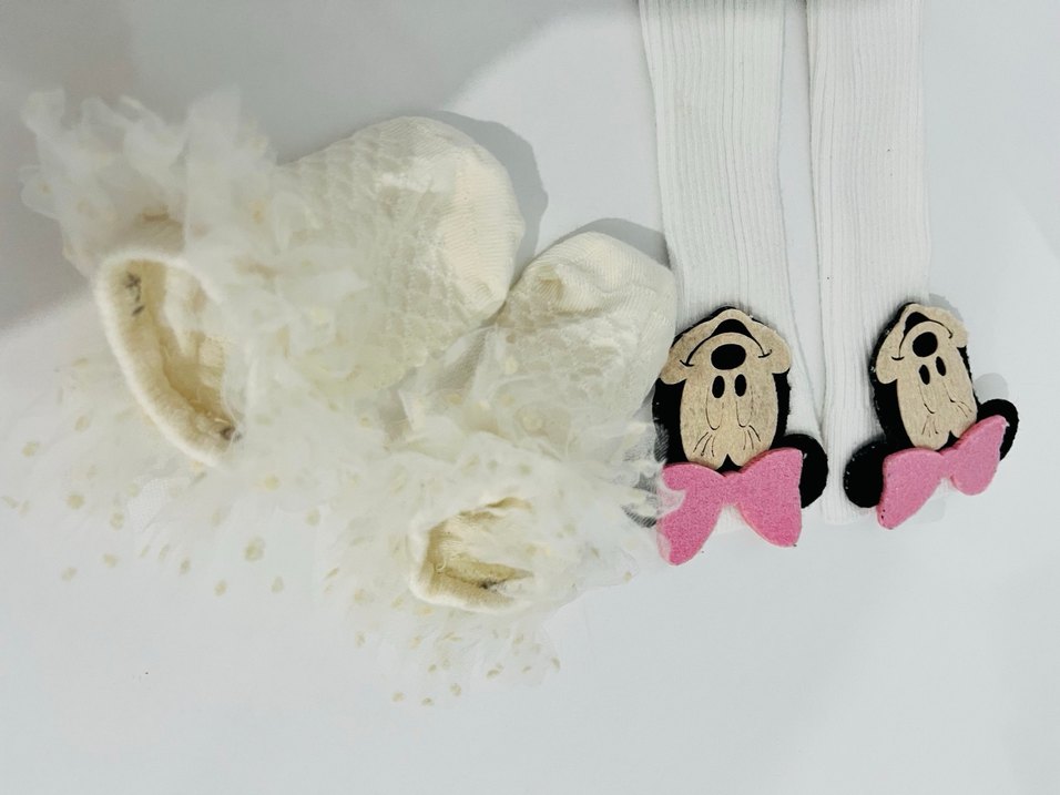 Nakışlı Pamuklu Beyaz Çocuk Çorap - Görsel 3