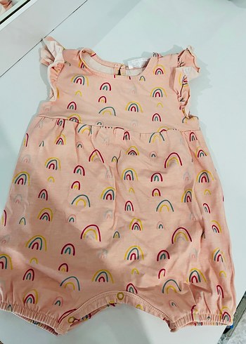 Pembe Renkli Kız Bebek Fırfırlı tulum - Görsel 3