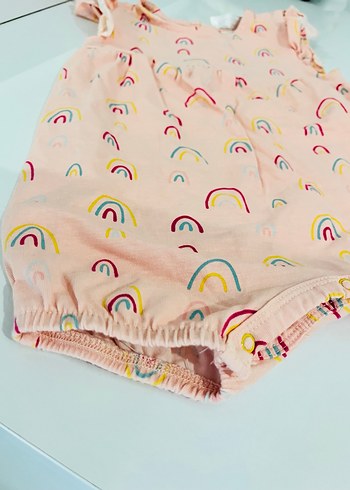 Pembe Renkli Kız Bebek Fırfırlı tulum - Görsel 2