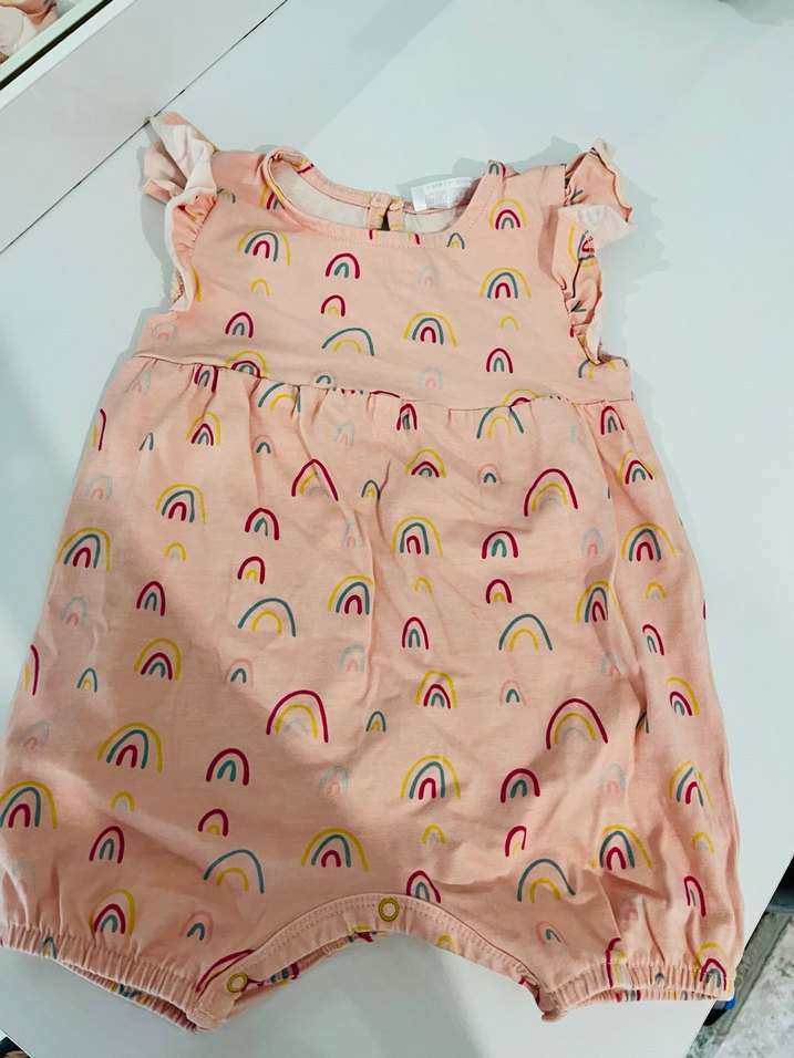 Pembe Renkli Kız Bebek Fırfırlı tulum - Görsel 3