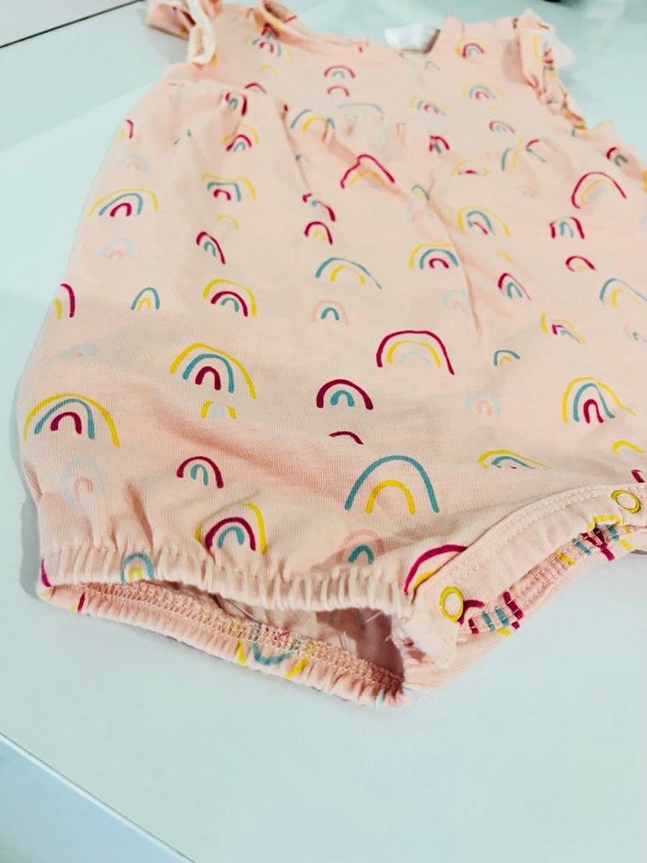 Pembe Renkli Kız Bebek Fırfırlı tulum - Görsel 2