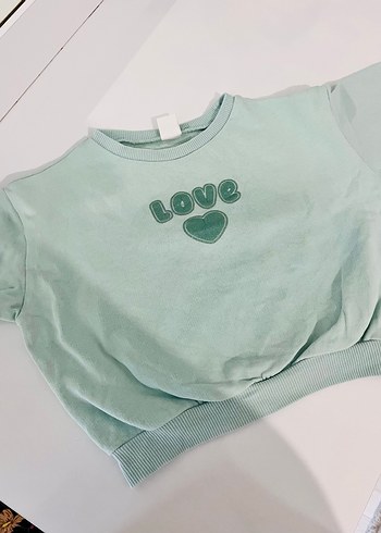 Kız Çocuk Yeşil Baskılı Sweatshirt pantolon takım - Görsel 2