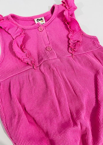 Pembe Fırfırlı Bebek Kız Tulum - Görsel 2