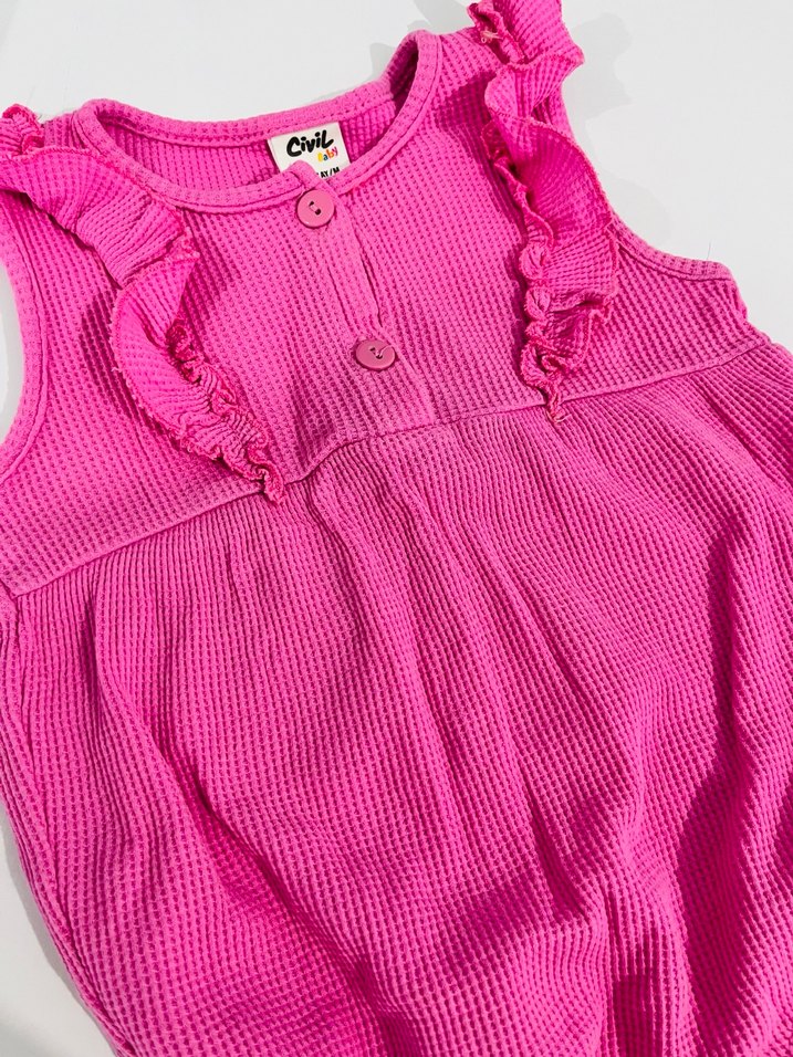 Pembe Fırfırlı Bebek Kız Tulum - Görsel 2