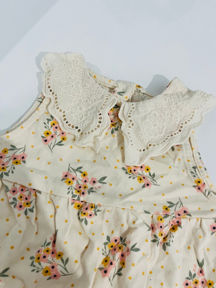 Dantel Yakalı Nakışlı Kız tulum - Görsel 3