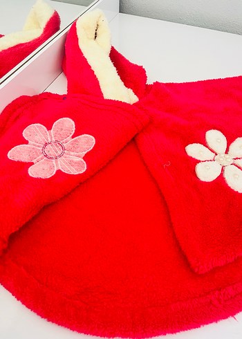 Kızlar için Nakışlı pembe panço - Görsel 2