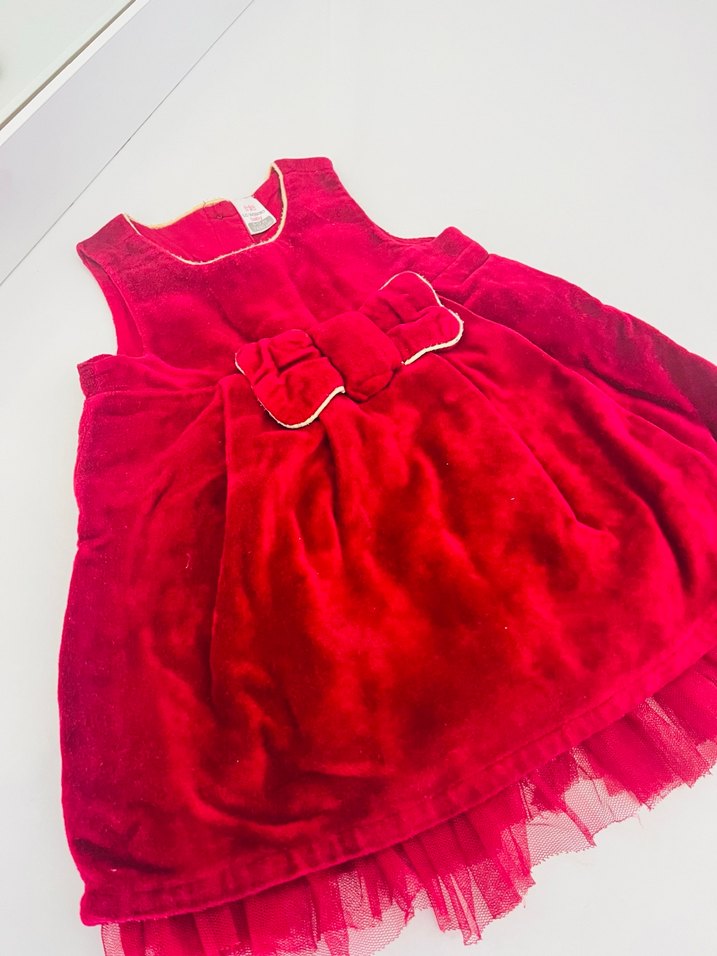 Kız Çocuk Kırmızı Fırfırlı Elbise - Görsel 5