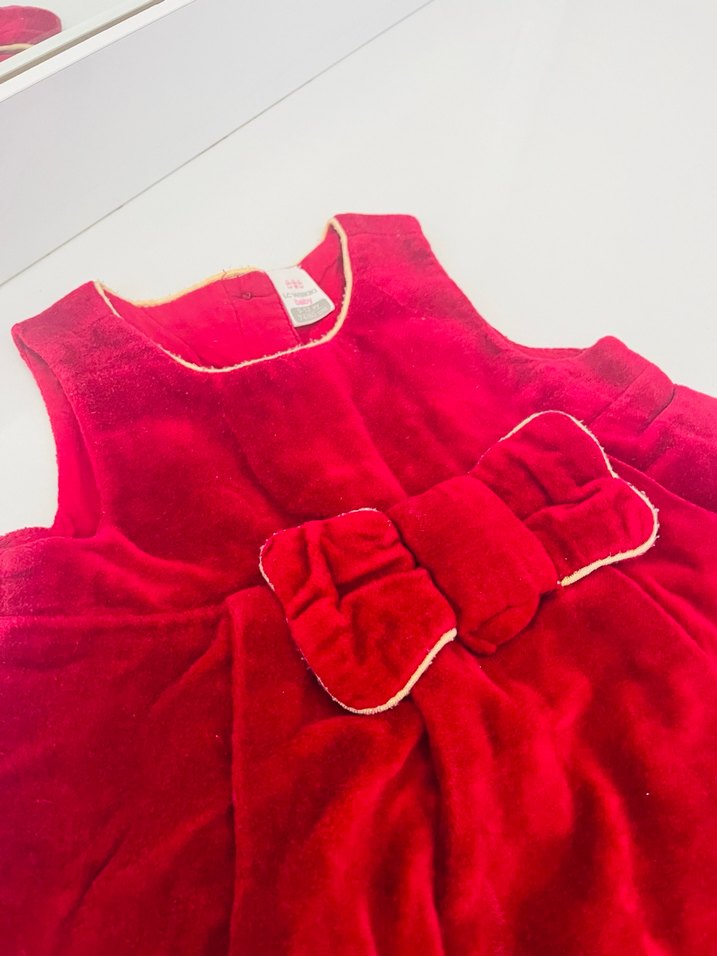 Kız Çocuk Kırmızı Fırfırlı Elbise - Görsel 4