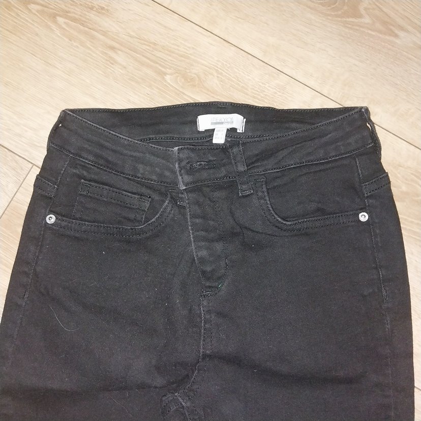 Siyah Normal Kesim  kız çocuk Kot Pantolon - Görsel 2