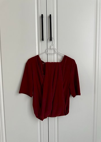 Zara Kırmızı Drapeli V Yaka Elbise