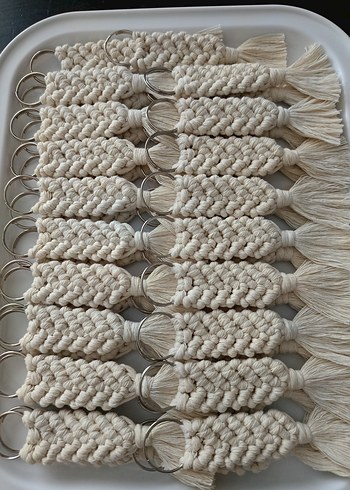 Bohem Makrome Püsküllü Anahtarlık - Görsel 2