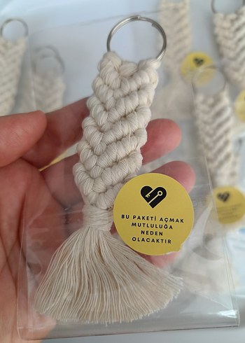 Bohem Makrome Püsküllü Anahtarlık - Görsel 4